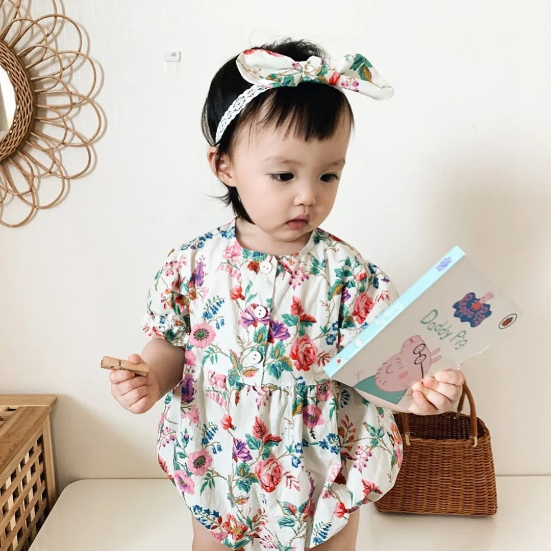 Боди для малышей лето 2020 новая Корейская версия элегантного фиолетового костюма