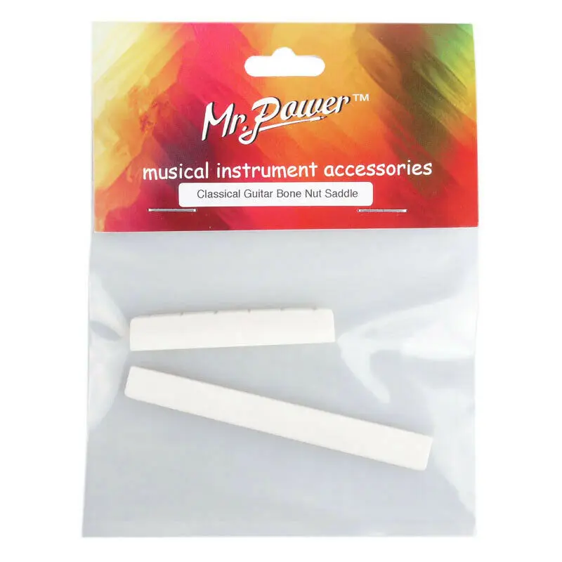 1 набор гитарных деталей из натуральной костяной гитарной веревки седла и гайки