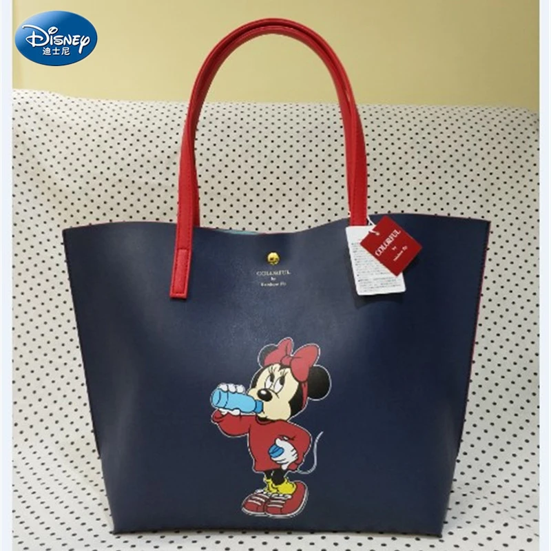 Disney Mickey Minnie модная женская сумка через плечо из ПУ материала большой емкости для