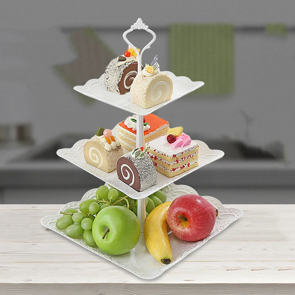 New 2/3 Tiers Fruit Cake Plate Holder Stand Home Festival Birthday Party Afternoon Tea Tableware Dessert Vegetable Storage Rack | Дом и сад