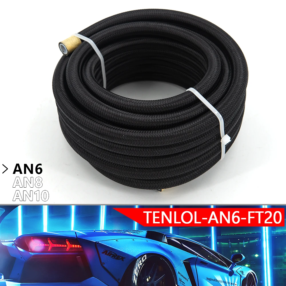 

3 м/6 м AN6 AN8 AN10 PTFE топливный шланг, нейлоновый Плетеный внутри PTFE