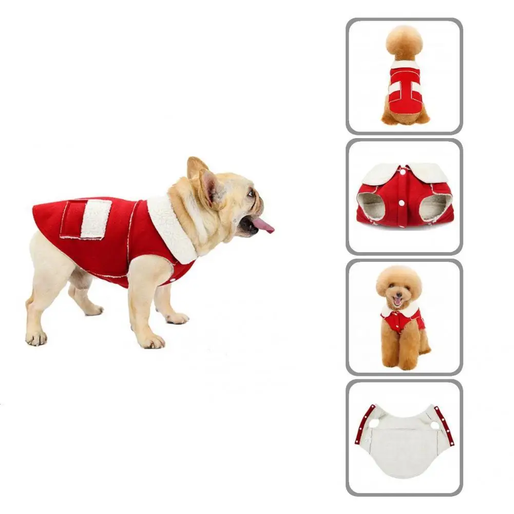 

Stylish Pet Jacket Dual Pockets Easy-wearing Dog Sleeveless Thickened Tops Pet Coat Pet Vest