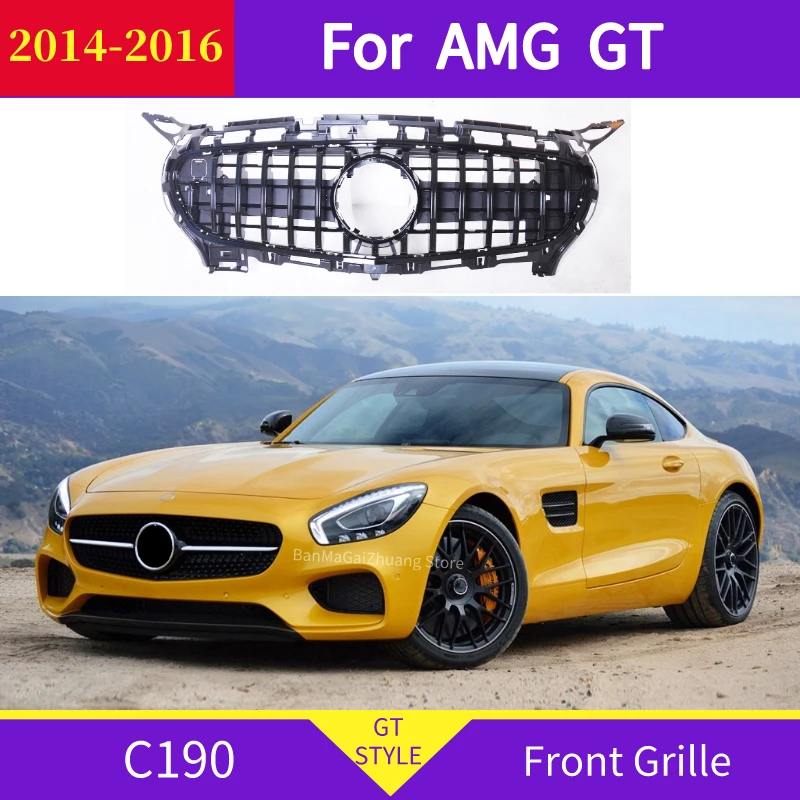 

GT решетка для mercedes C190 AMG GT 2014 2015 2016 GT S GT R R190 2 двери ABS передний бампер Гриль спортивный Стайлинг автомобиля без эмблемы