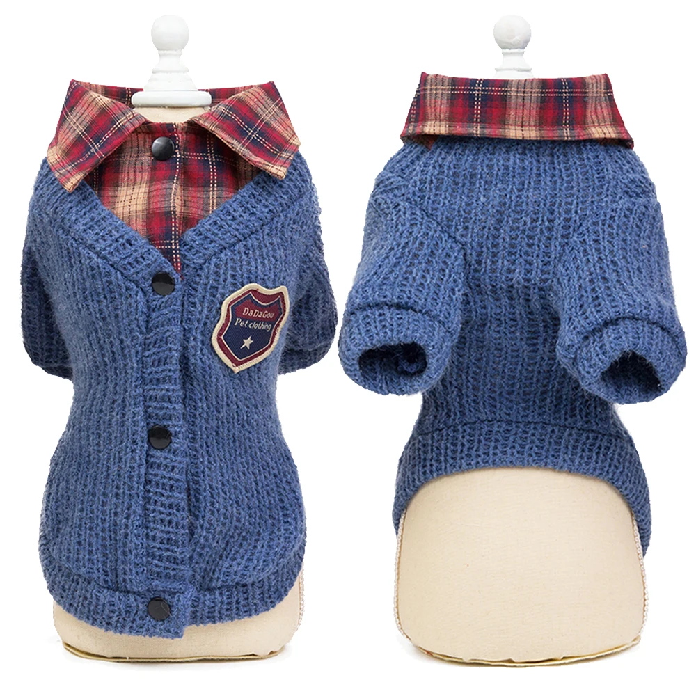 Французская одежда для бульдога маленьких собак свитер кошек и пальто зимняя