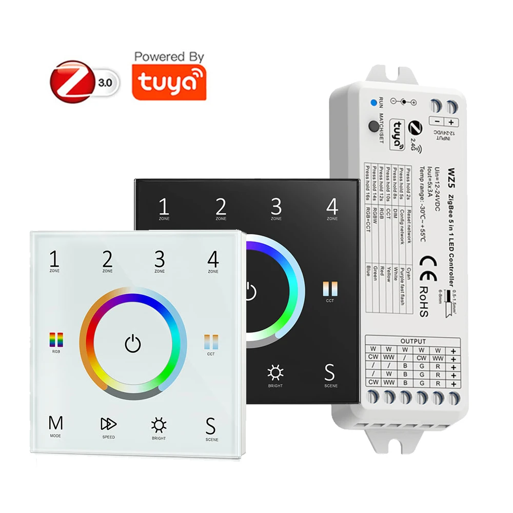Светодиодная лента Zigbee Tuya RGB + CCT 12 в пост. Тока 24 В | Лампы и освещение