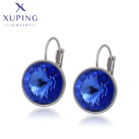 xuping jewelry high quality fashion elegant round trendy style crystal earring for women gift