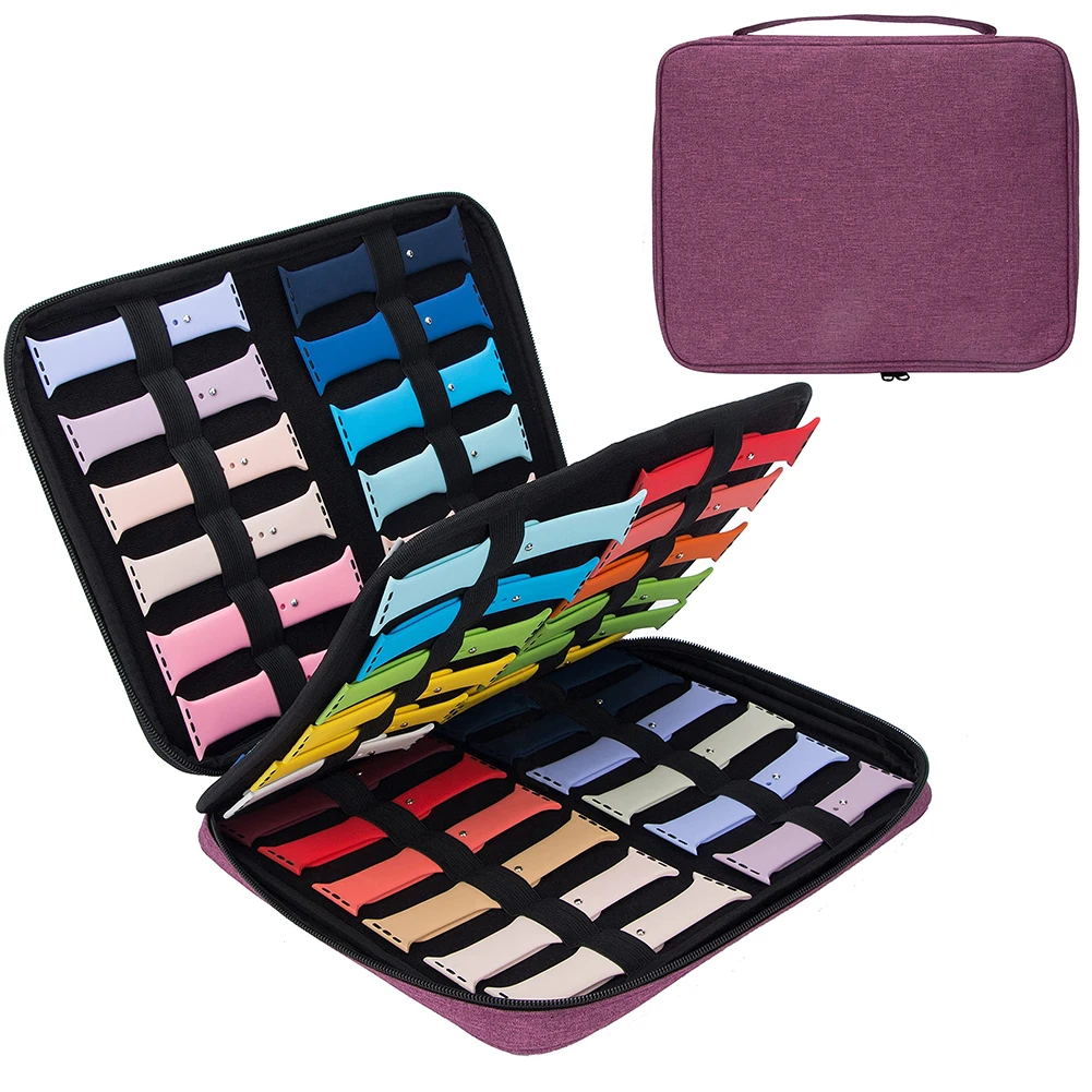 40 Slot Felt Watch Organizer Box Durable Watchband Storage Case for Apple Band Pouch Strap Holder Bag | Электроника