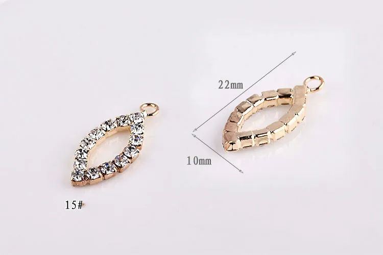 Корейский DIY Ювелирный материал полная Стразы бриллиант персик сердце серьга в