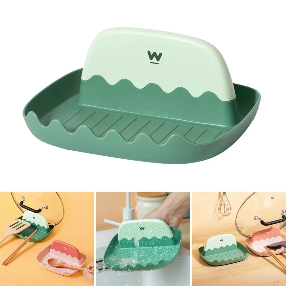 

Pot Lid Rack Creative Spatula Rack Holder Household Spoon Mat Chopstick Storage Kitchen Shelf Countertop Shelf 17.2*15.5*7.5cm