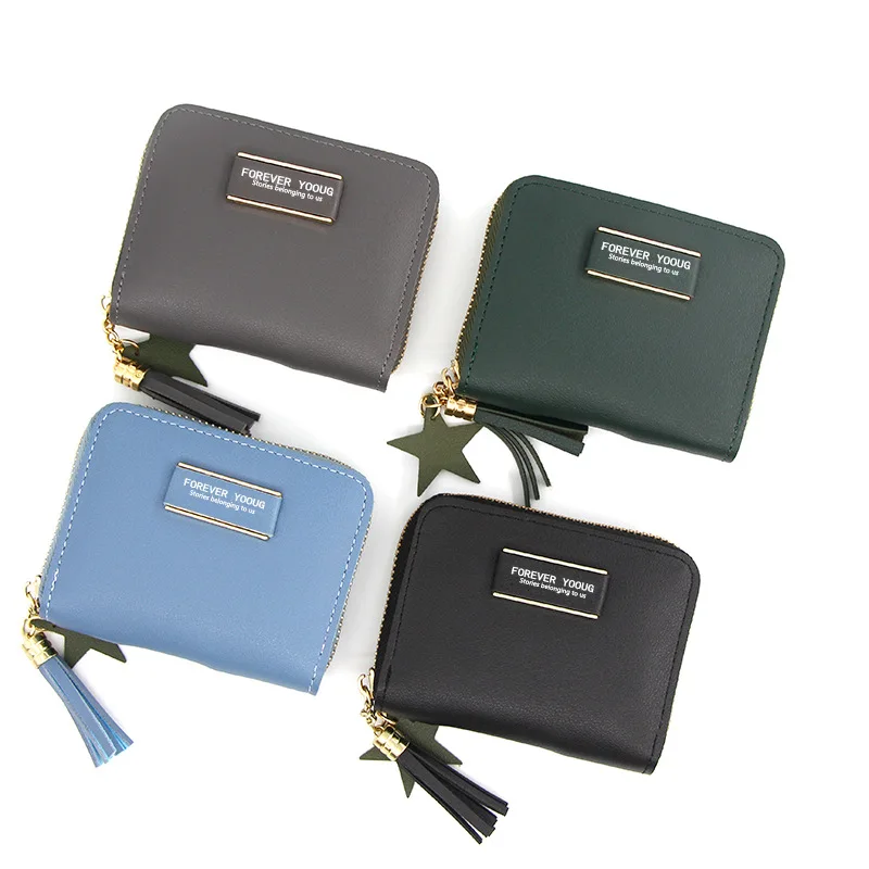 Женские кошельки из искусственной кожи с надписью и кисточками маленькие