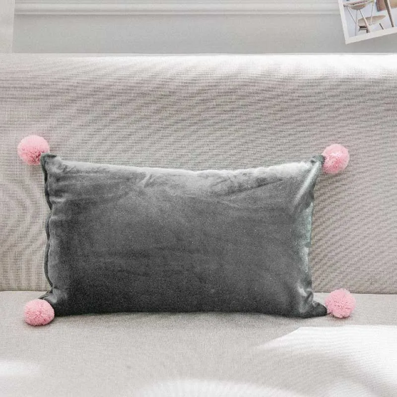 Nodic Style Green Sofa Throw Pillow Cushion Decorative Pillow Home Decor Velvet Pillowcase Luxury Sofa Cushions 30x50cm - Цвет: grey
