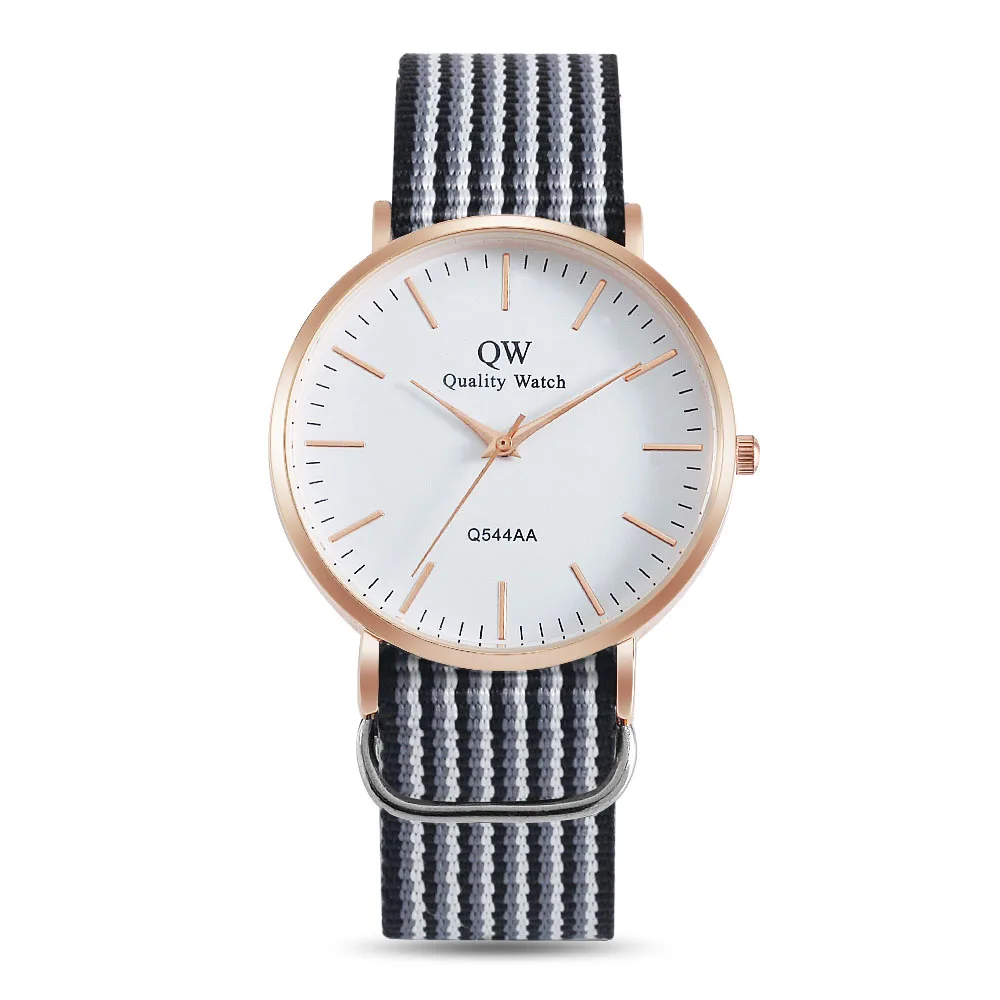QW спортивные Relojes минималистичный британский стиль нейлоновый ремешок наручные