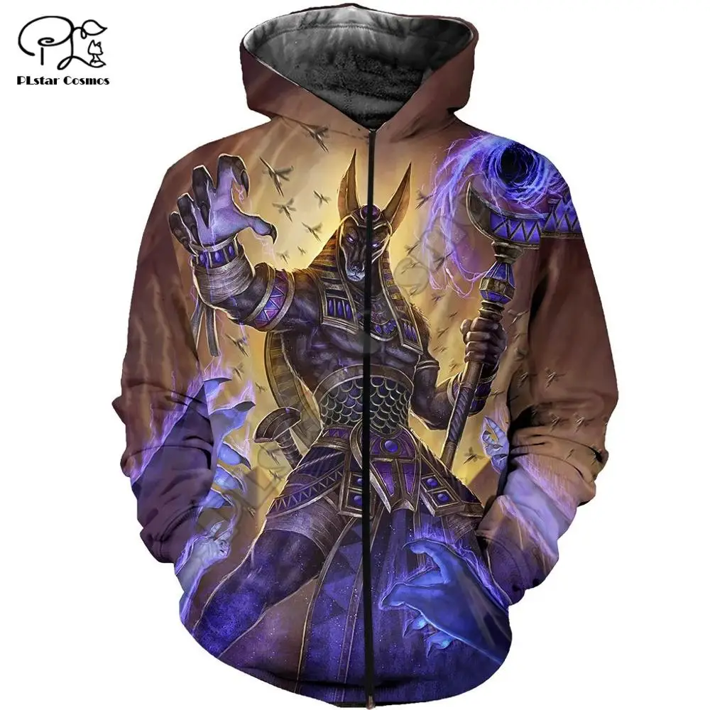 

2020Newest Mysterious Totem Retor Horus Ancient Horus God Eye of Egypt Pharaoh Anubis 3DPrint Zip/Hoodies/Sweatshirts/Jacket N-6