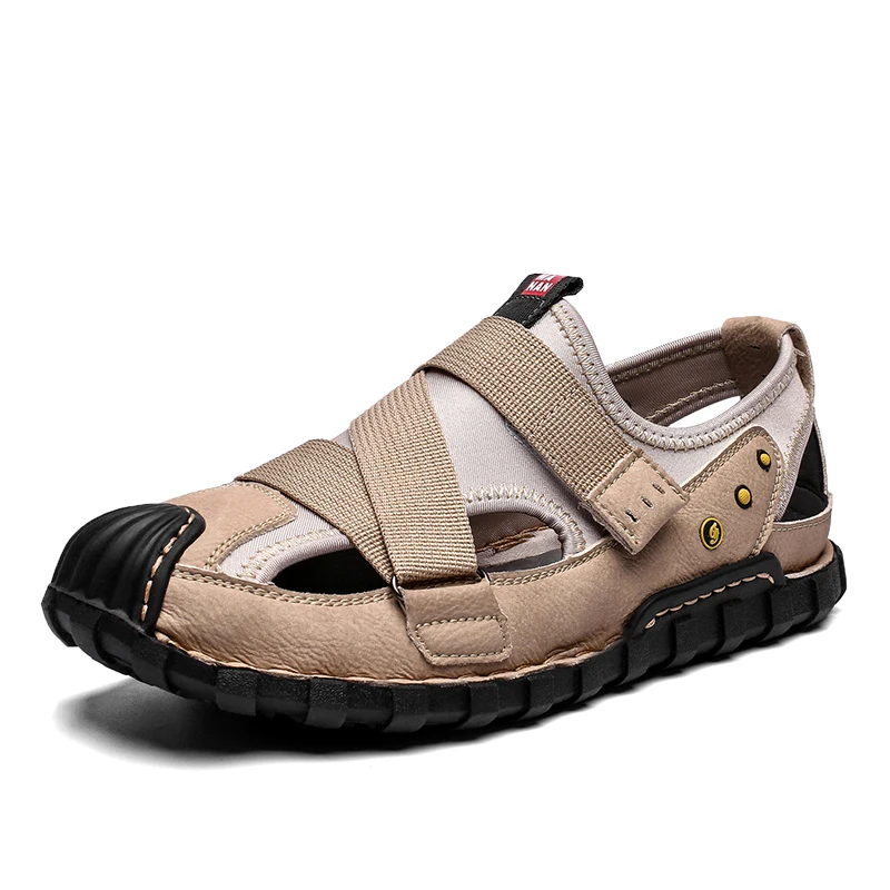 

New Style Casual Sandals Men Comfortable Soft Summer Leather Sandal Slippers Men Outdoor Beach Shoes Sandles Male Big Size 39-44