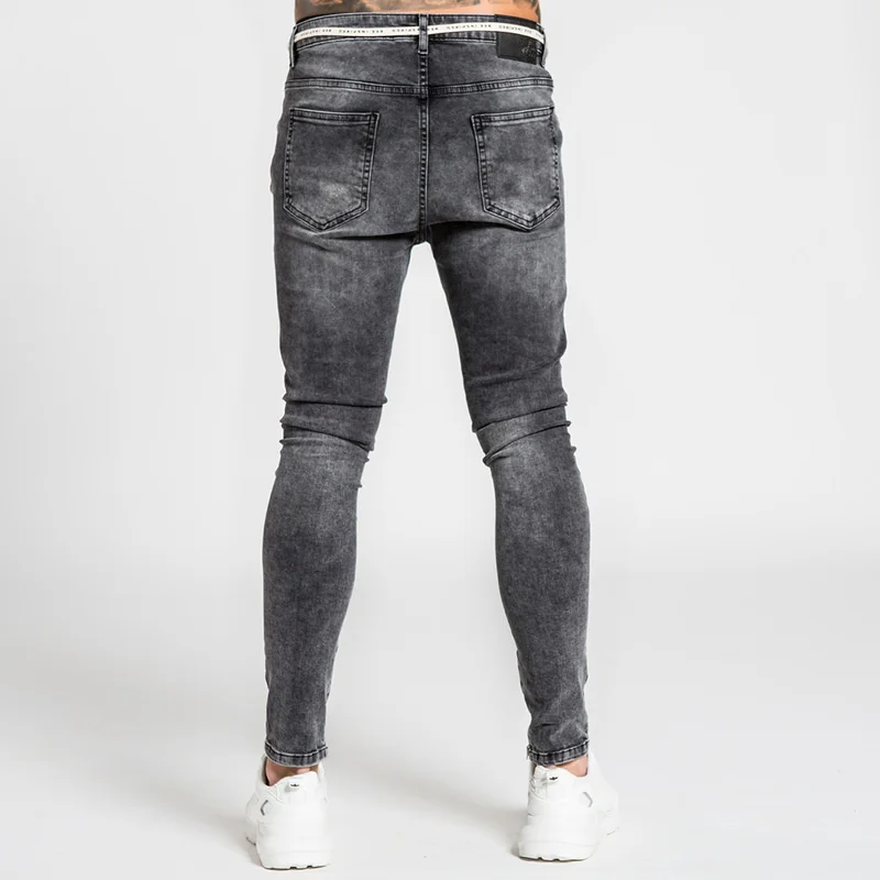 

Europe America Fashion Style Men's Clothing Jeans Stretch Ripped Pants Streetwear Trousers for Mens