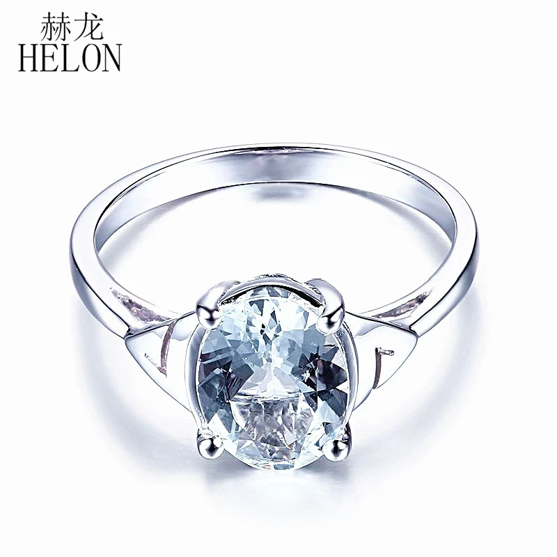 HELON 925 пробы серебро сертифицировано овальная огранка 1.2ct Натуральный аквамарин