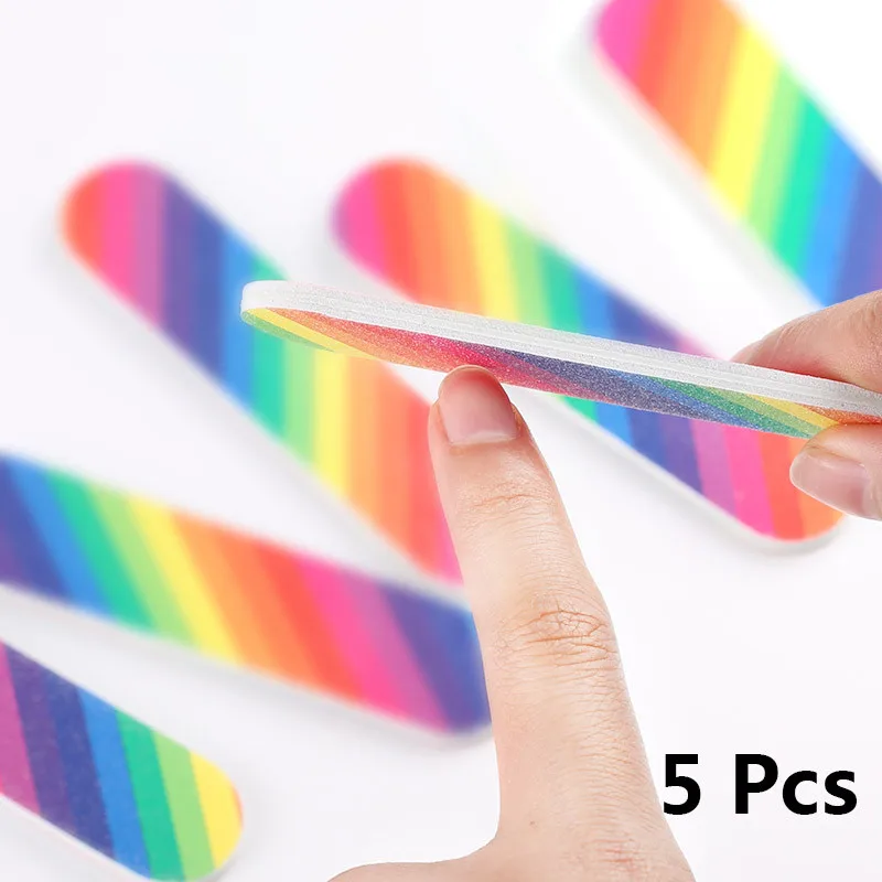 

5pcs Professional Nail File Mini Nail File Block Sanding Buff Remove Acrylic Gel Polish Nail Files For Manicure Pedicure Tool