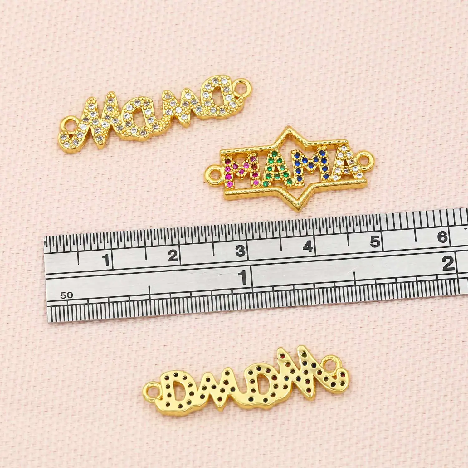 Подвески для браслетов OCESRIO латунные радужные CZ мама мамочка изготовления