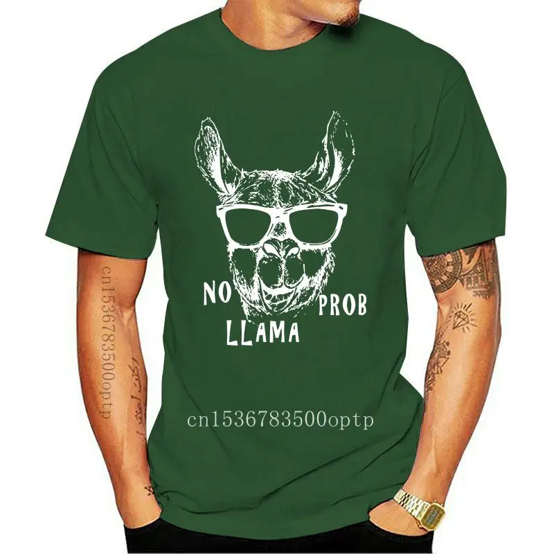 

New No Drama Llama Funny Man T-Shirt Style Round Tee Shirt