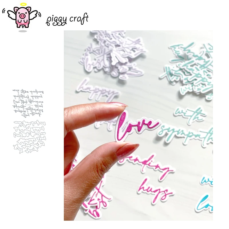 

Piggy Craft metal cutting dies cut die mold Letter decoration Scrapbook paper craft knife mould blade punch stencils dies
