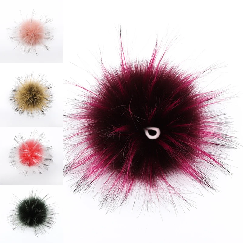 10cm Artificial Rabbit Fur Ball Large Fluffly Pompons DIY Jewelry Parts Making Pendant F/ Chain Handmade Crafts Faux Fur Pom Pom