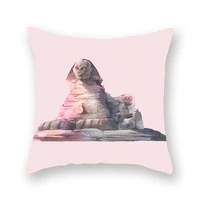hand painted architectural print polyester throw pillowcase great wall pyramid liberty goddess sofa decorative cushion cover