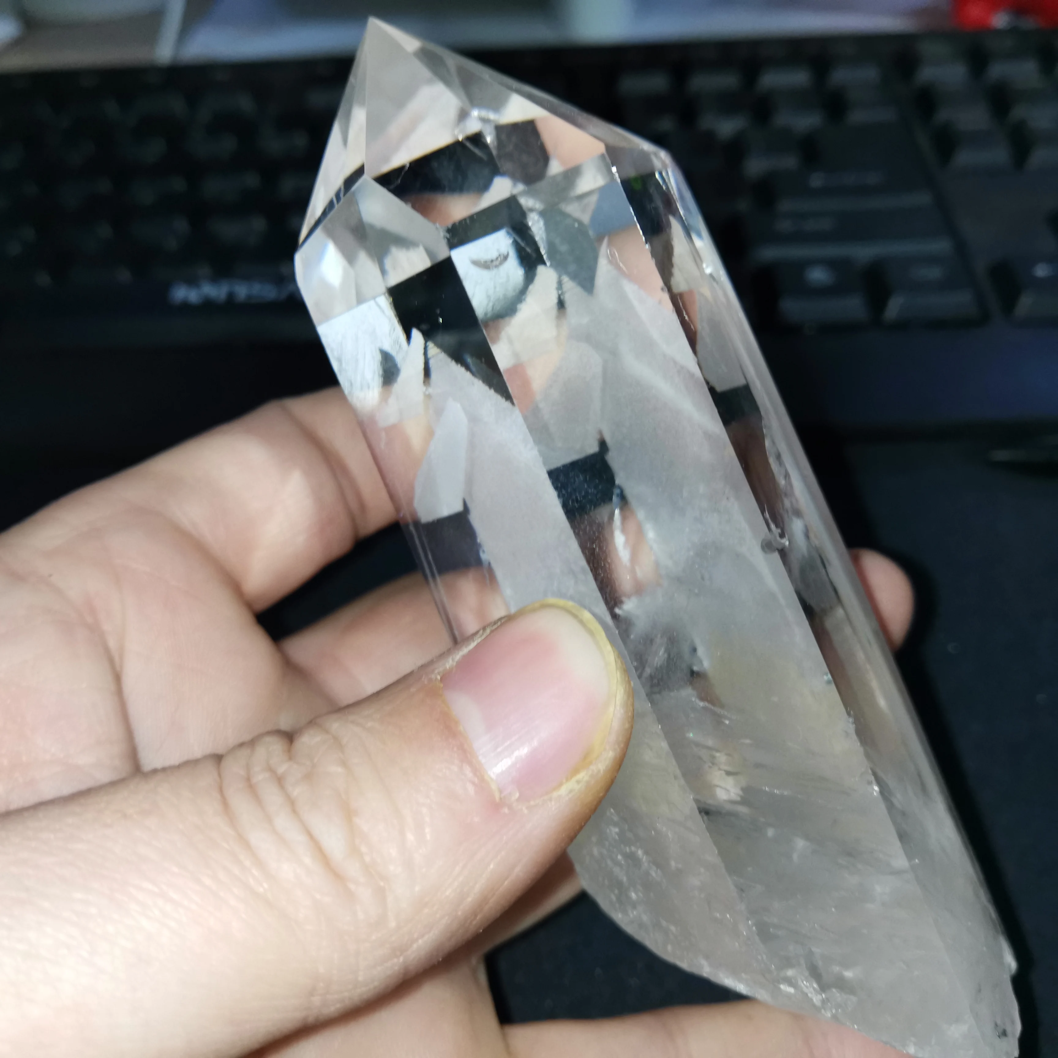 Высокое качество натуральный кристалл прозрачный кварцевый ТОЧКА исцеления