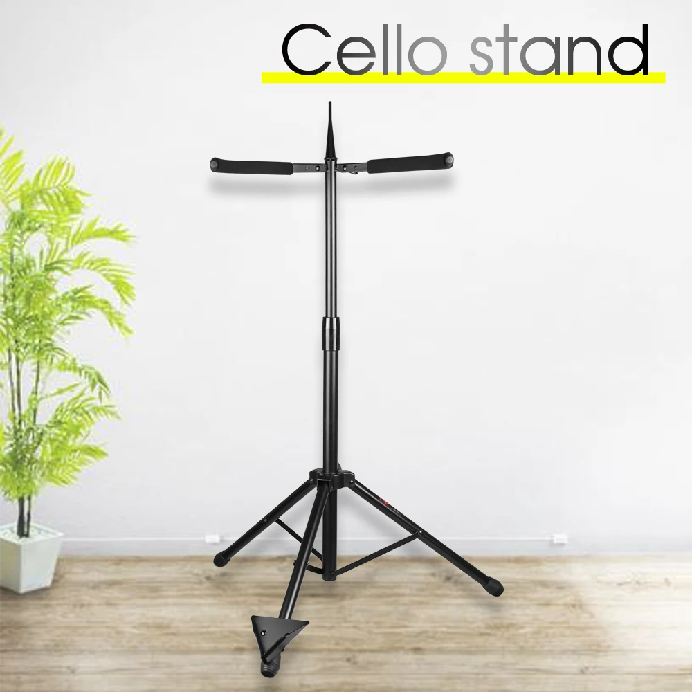 Foldable Cello Tripod Stand with Bow Hook Holder Design Musical Instrument Bracket Cello Metal Stand Holder enlarge