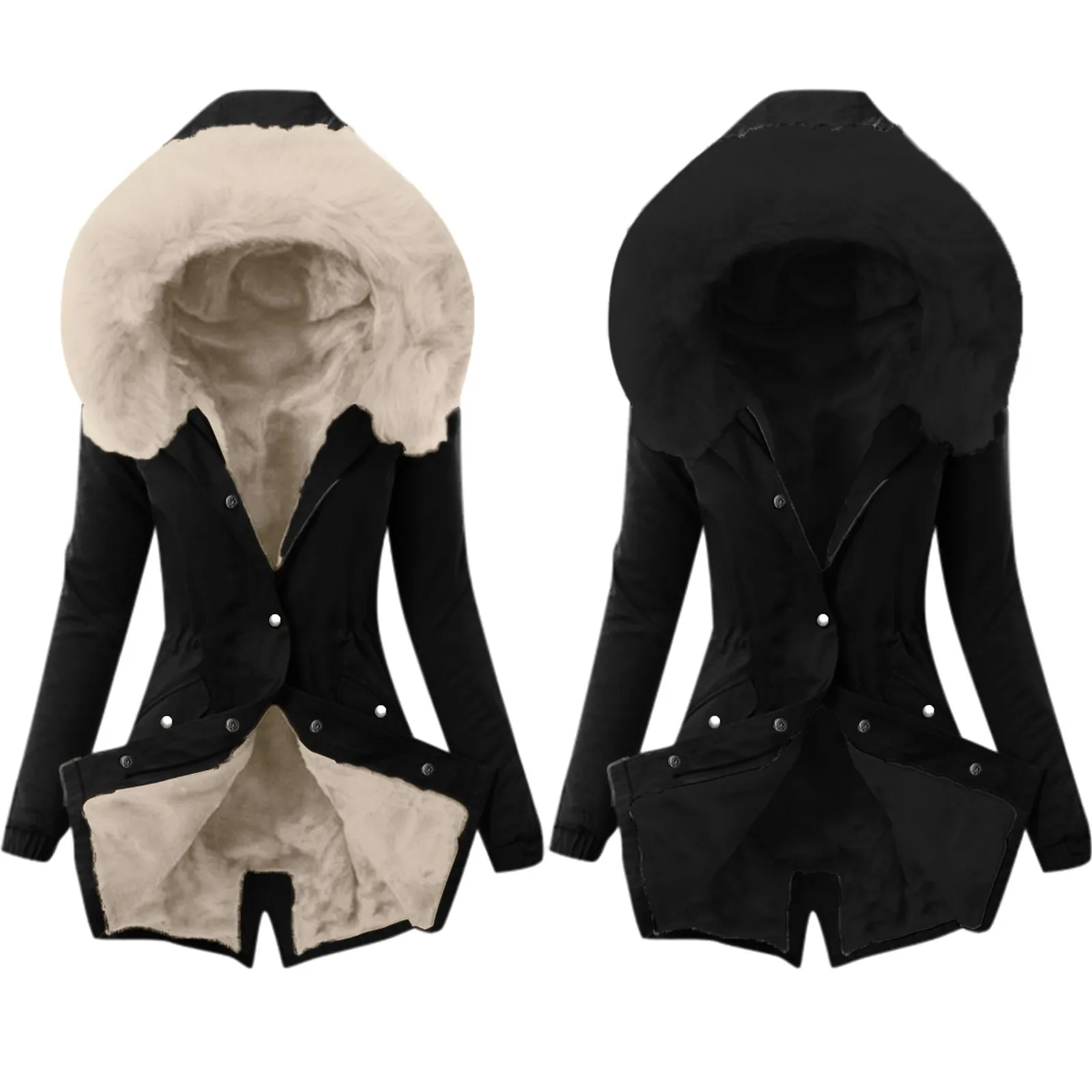 Женское пальто с подкладкой Женская зимняя теплая Толстая длинная Куртка