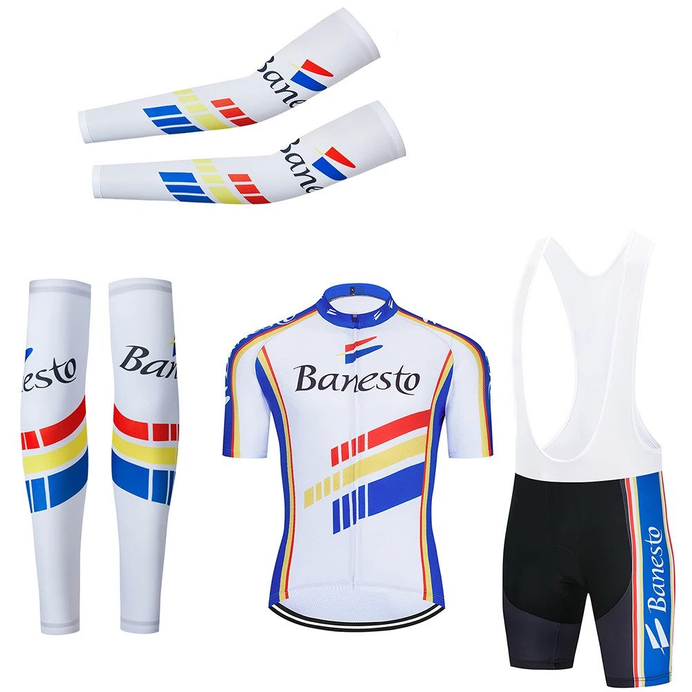 

Set Team 2020 Banesto Cycling Jersey 9D Bike Shorts Ropa Ciclismo Summer Quick Dry pro Cycling Maillot Wear Down