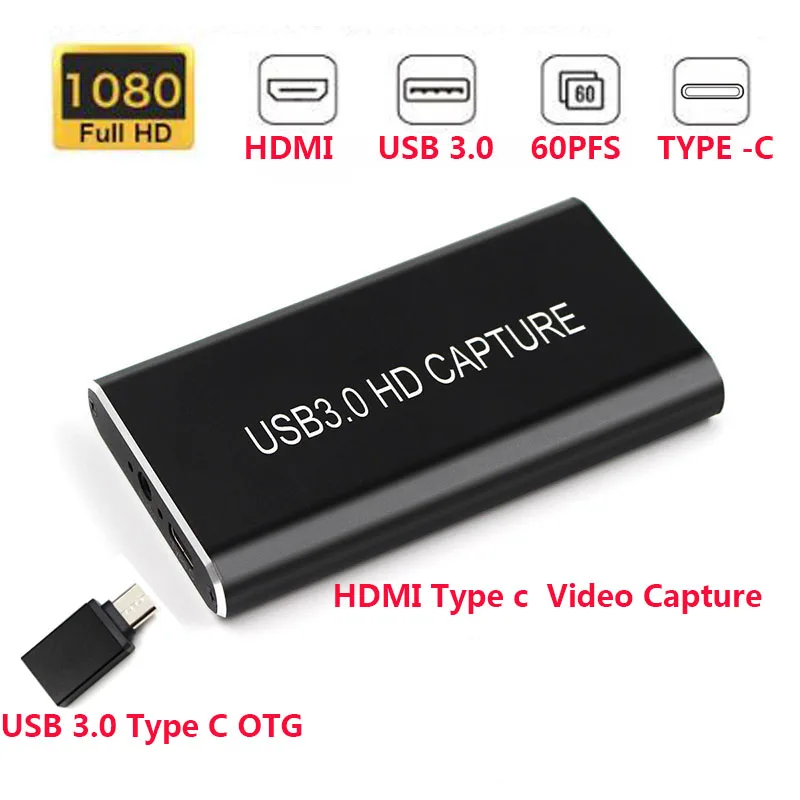 Видеокарта с HDMI на type c USB 3 0 для захвата вещания в прямом эфире запись формате Full HD