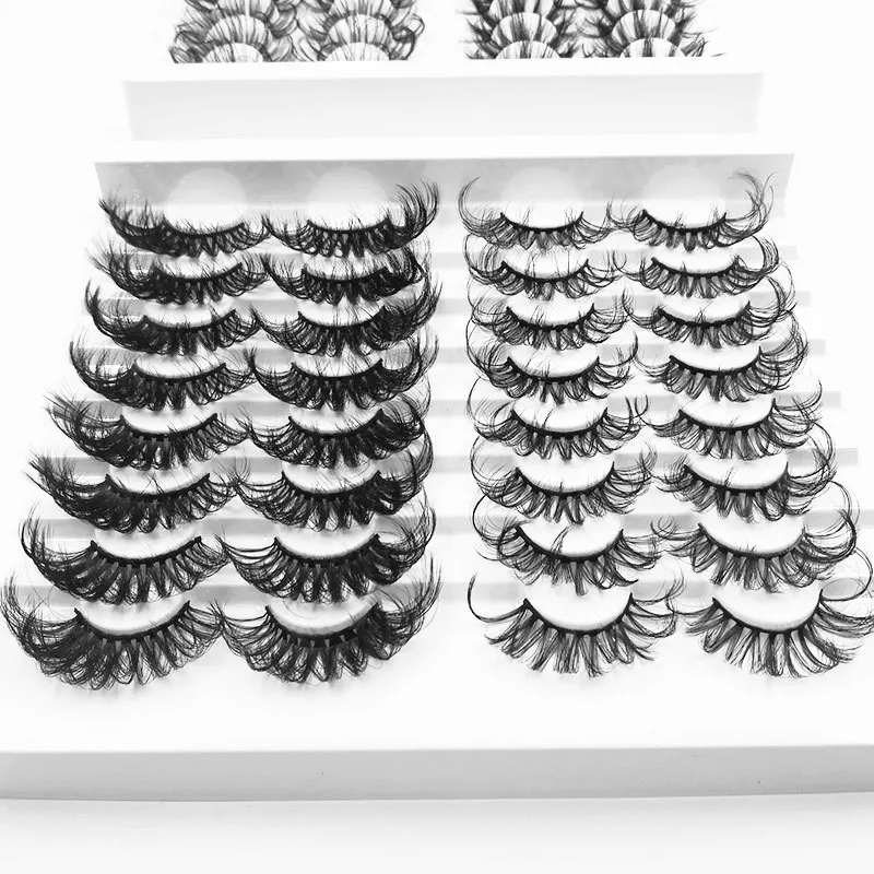 

32 Pair/ Pack Fluffy Lashes 25mm 3d Mink Lashes Long Thick Natural False Eyelashes Wholesale Lashes Vendors Makeup Mink Eyelashe