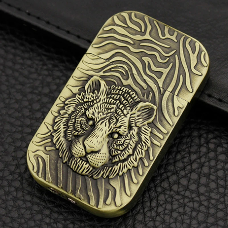 Unique Relief Wolf Cool Lighter For Men Butane Isqueiro Cigarette Windproof Refillable Gas Encendedores lighters smoking | Дом и сад