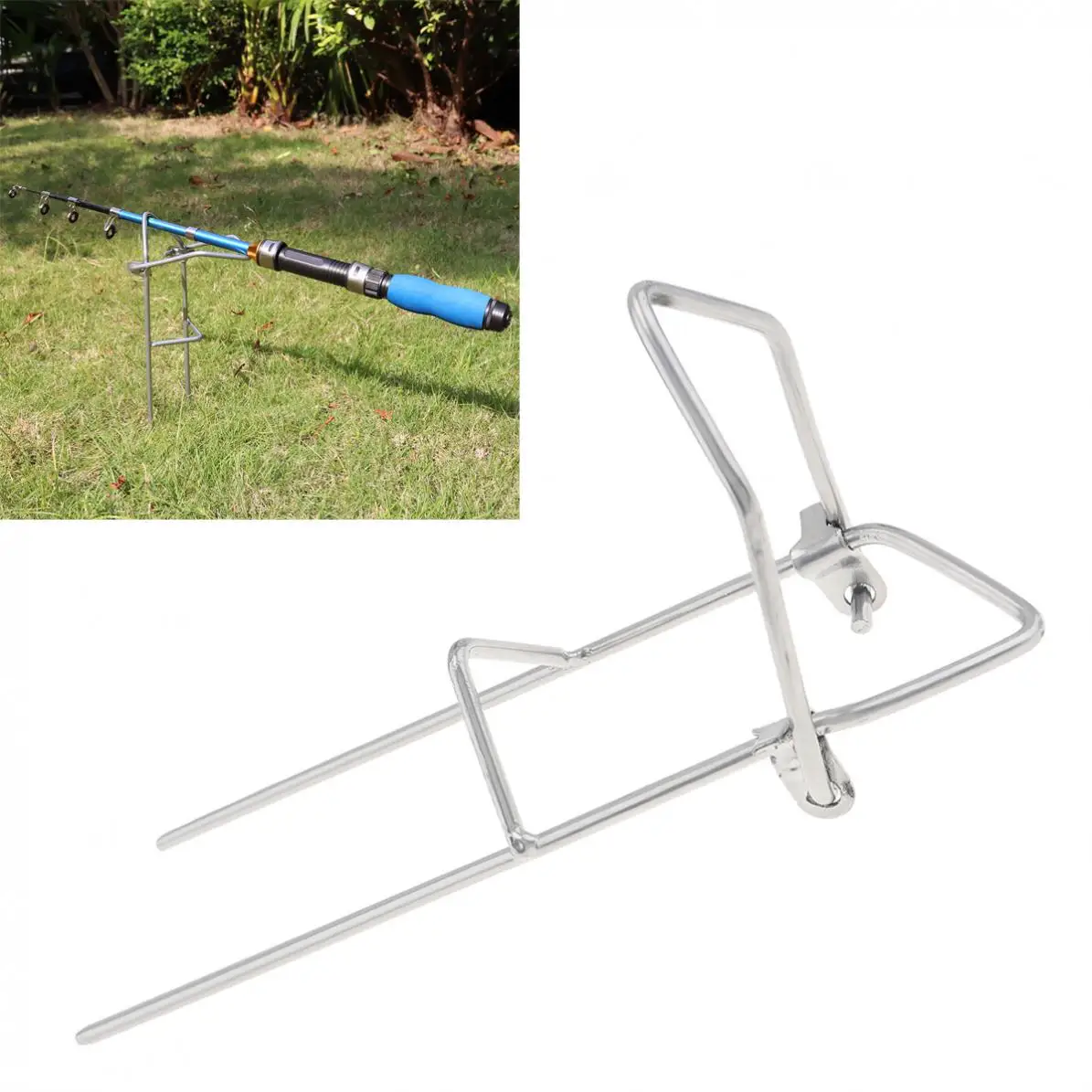 

Metal Fishing Rod Ground Inserted Stand Bracket Simple Fishing Pole Holder