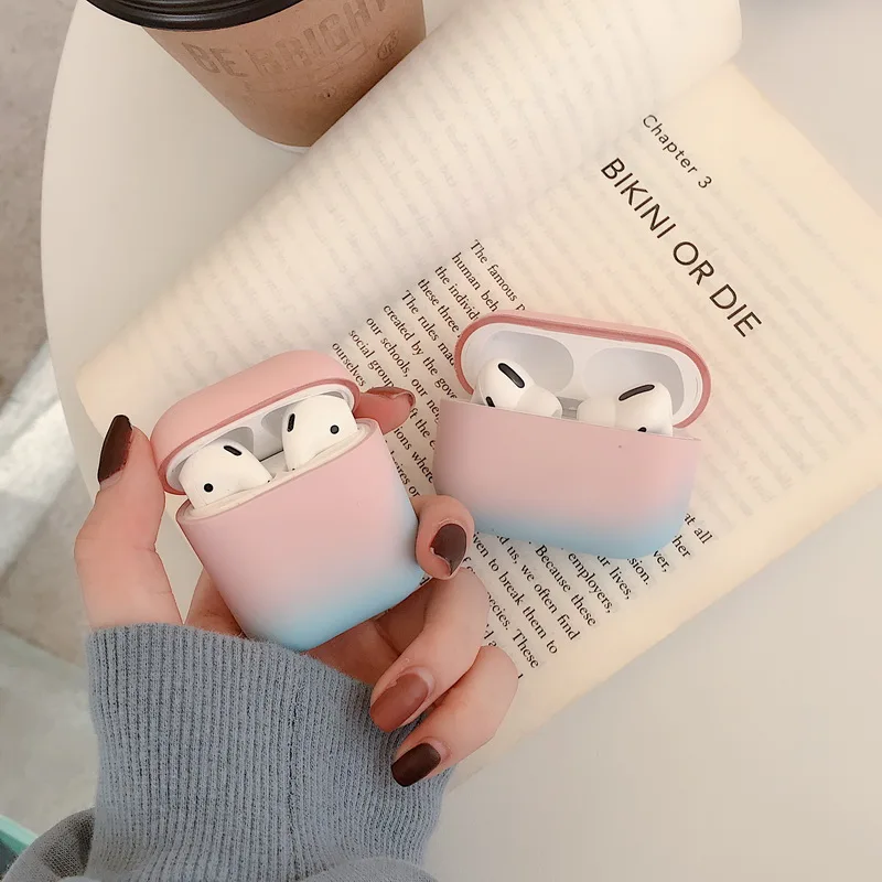Цветной Оригинальный чехол для Airpods 1 2 3 Pro новый жесткий ПК с милым беспроводным