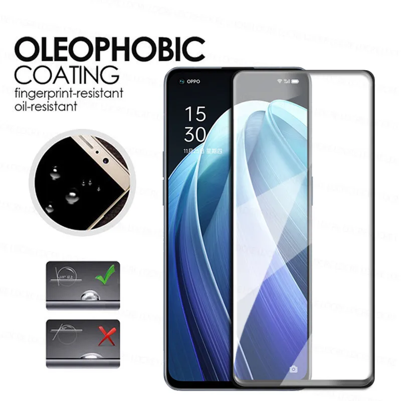 Vidrio Templado 4 en 1 2.5D para Oppo, Protector de pantalla de vidrio para Reno 7, 6, 5, 4, 3 Pro, A74, A54, 5G, 9H-1