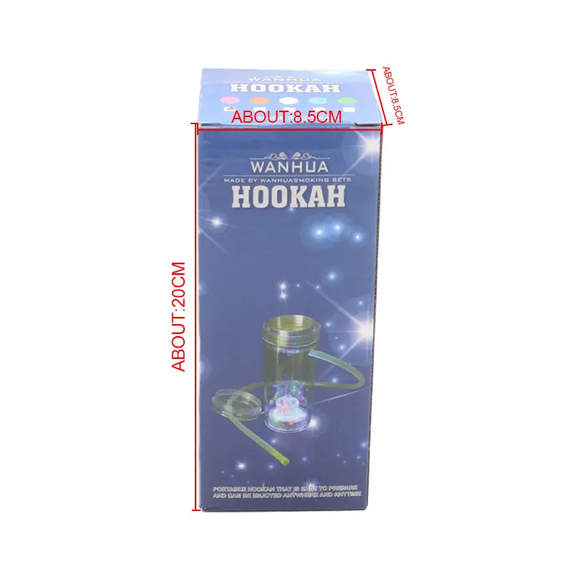 

New Hookah Shisha Plastic Bottle Portable Sheesha Set With LED Lights & Nargile Chicha Silicone Hose Charcoal Mini Hookah 5Color