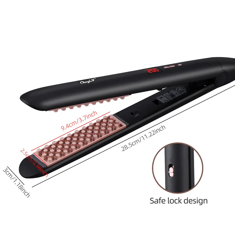 

CkeyiN 3D Floating Hair Iron Lcd Display Fluffy Small Waves Corn Perm Hair Waver Hair Waver Crimper Corrugated Iron Straightener