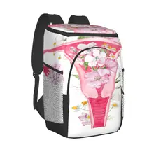 Picnic Cooler Backpack Woman Uterus With Flowers Waterproof Thermo Bag Refrigerator Fresh Keeping Thermal Insulated Bag