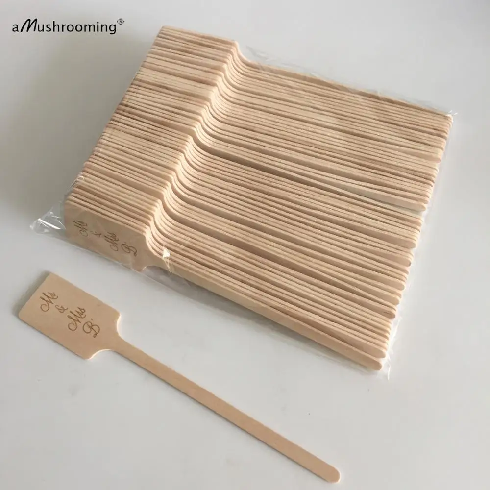 X100 персонализированные деревянные прямоугольные шрифы коктейльные палочки на