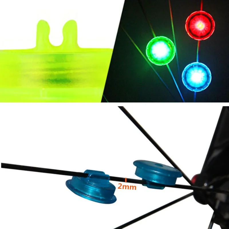 1 шт. велосипед светильник колесных дисков Водонепроницаемый светодиодный