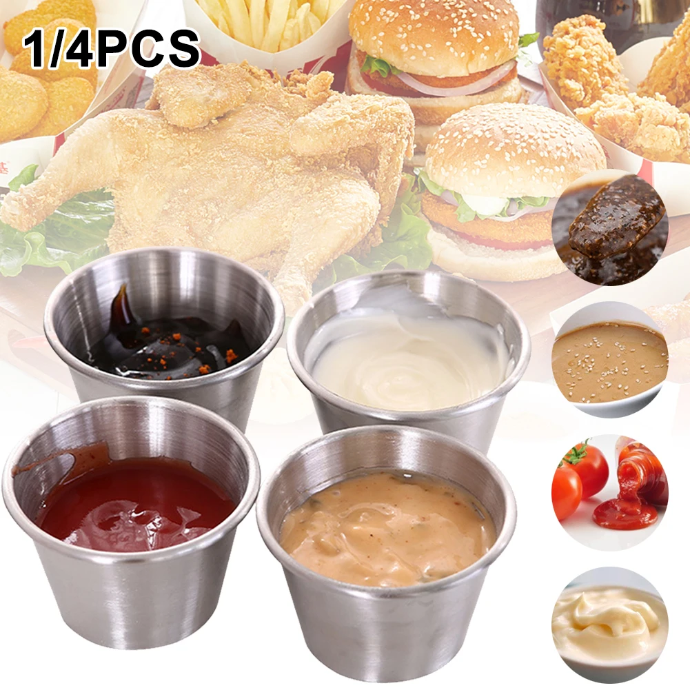 

50ml Stainless Steel Hot Pot Dipping Bowl Small Sauce Cup Seasoning Dish Saucer Appetizer Plates Sauce Container for Restaurant