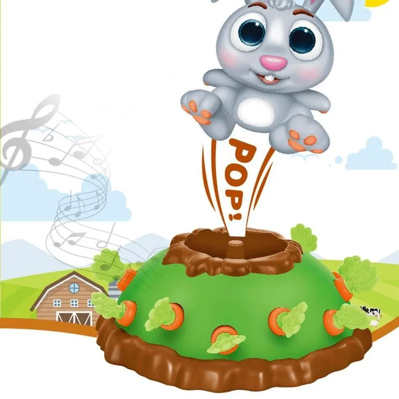 

Игра-пазл с кроликом и морковкой, Интерактивная вечерние шка для родителей и детей, игра-прыгающий кролик, электрическая головоломка, насто...