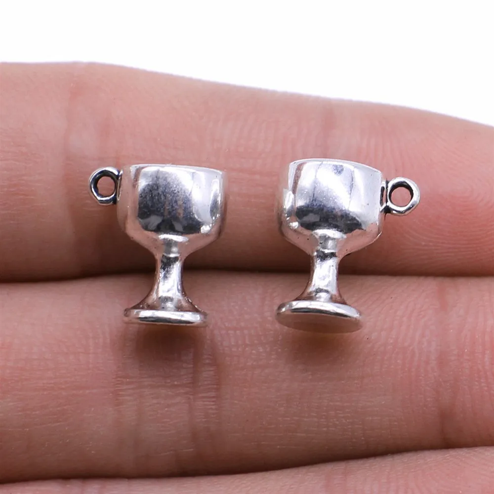 

80pcs 12x13mm Charms Wholesale Goblet Antique Silver Color Alloy DIY Jewelry Making Accessories
