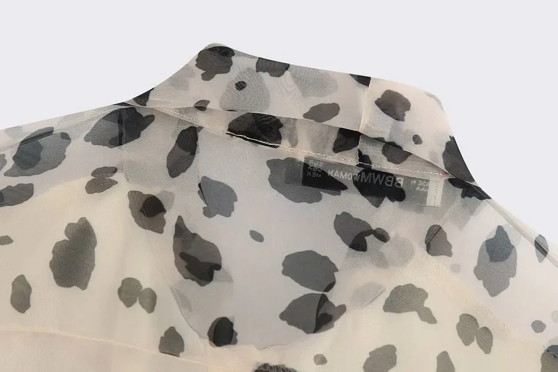 Women Shirt Spring 2020 New Fashion Shine Through Organza Bow Collar Blouse Female Sunscreen Tops Long Sleeve Shirts | Женская одежда
