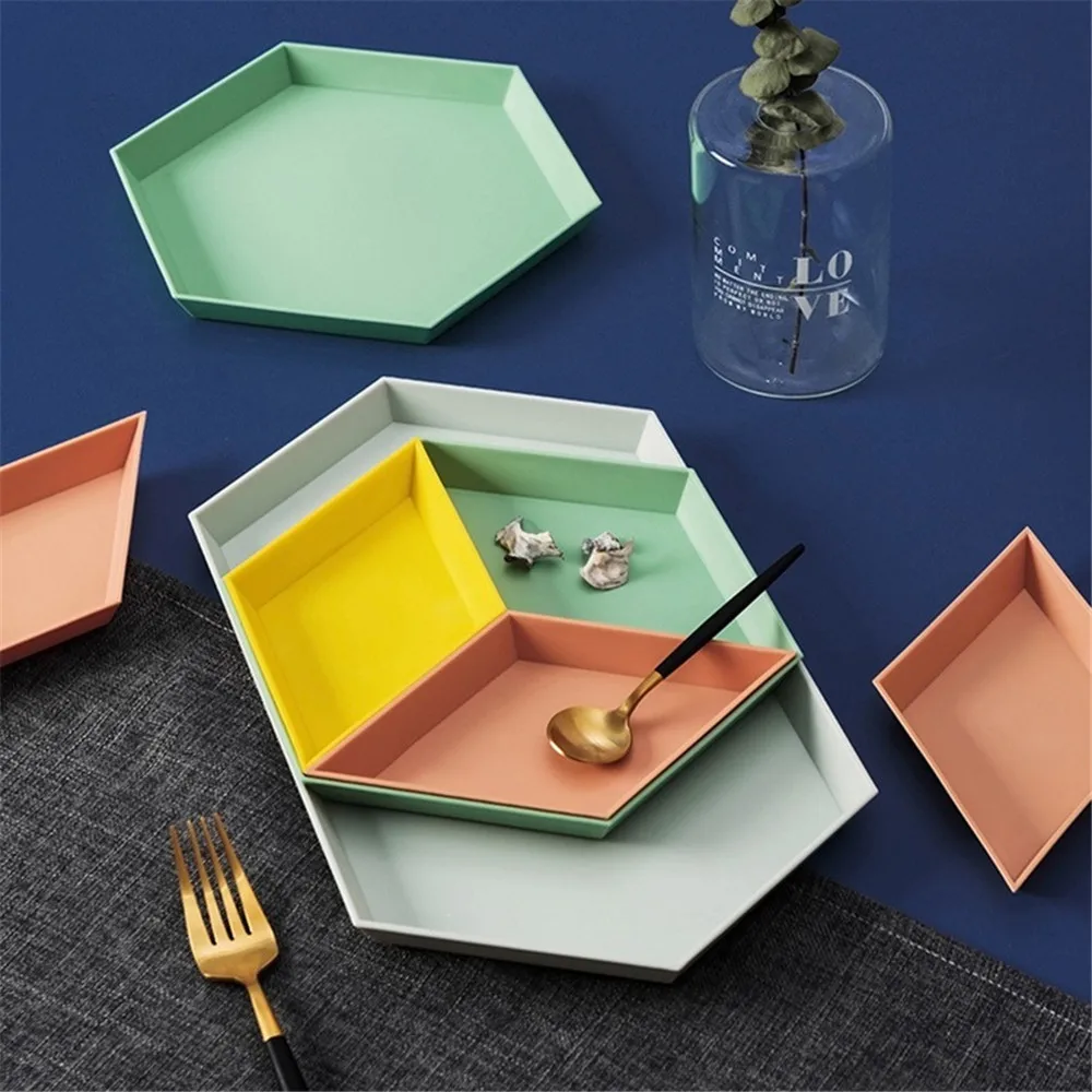 4 шт./компл. инновационный цветной геометрический лоток для хранения съемный