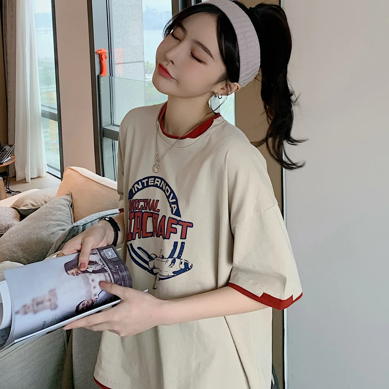 

Women T Shirt 2020 Harajuku Streetwear Tops Hip Hop Skateboard Loose Short Sleeve Oversized Summer T Shirt Tee Shirt Femme L0684