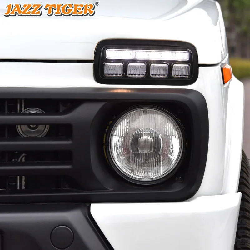 

JAZZ TIGER 2PCS Yellow Turn Signal Function 12V Car DRL Lamp LED Daytime Running Light For Lada Niva 4X4 2016 2017 2018 2019