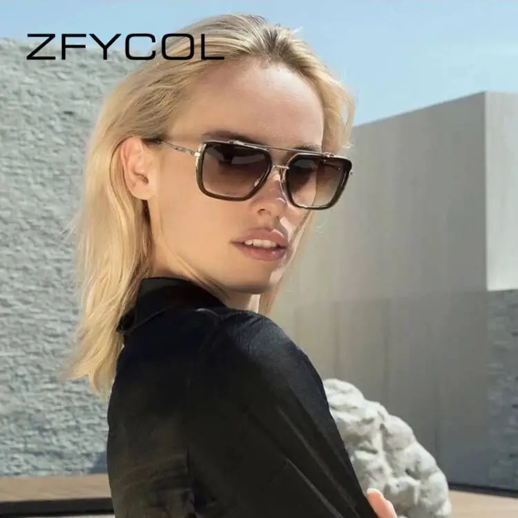 

ZFYCOL Classic Retro Reflective Sunglasses Man Women Sunglasses Metal Frame Eyewear Men's driving glasses Oculos De Sol gafas