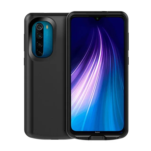Black For Note 8 6500 мАч запасной внешний аккумулятор зарядное устройство чехол для Redmi Note 8 чехол для зарядки Coque зарядное устройство чехол s для Redmi Note 8 чехол для питания - Цвет: Black For Note 8